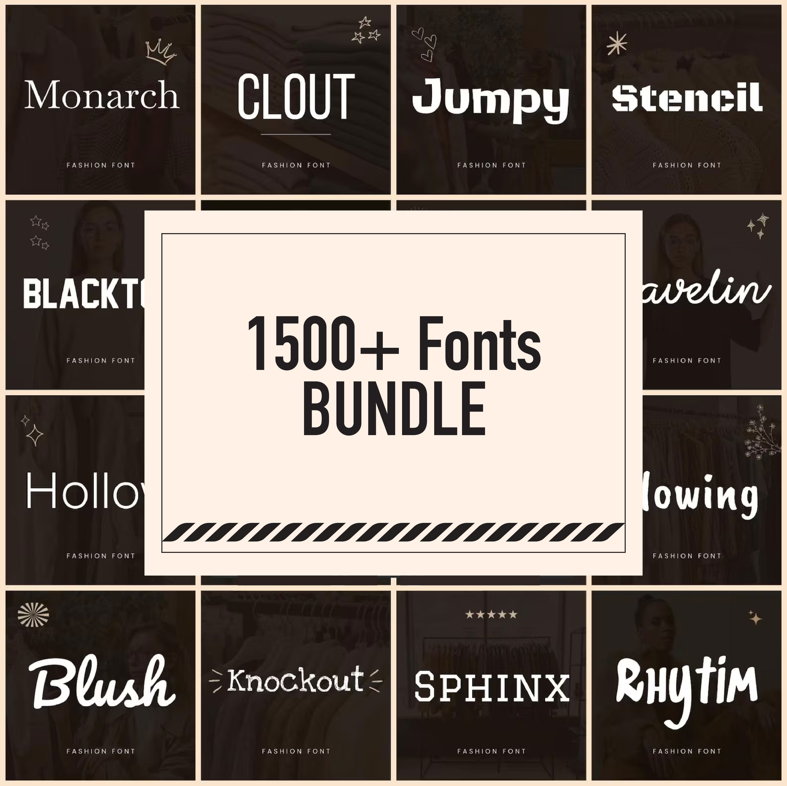 1500+ Premium Fonts Bundle