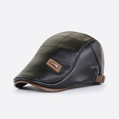 Nouveau béret NOIR en cuir à la mode