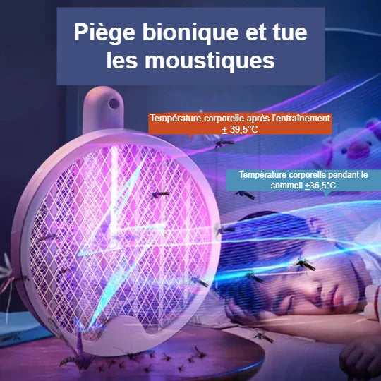 Tête Rotative Raquette Moustique Electrique